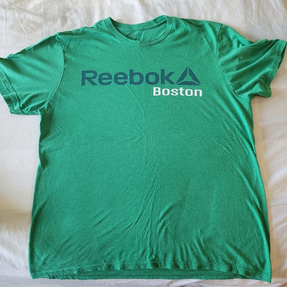 Men's Green Reebok Boston T-shirt